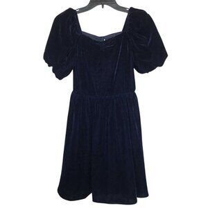 Janie And Jack Dress Girls Size 14 Navy Blue Velour Holiday Christmas
